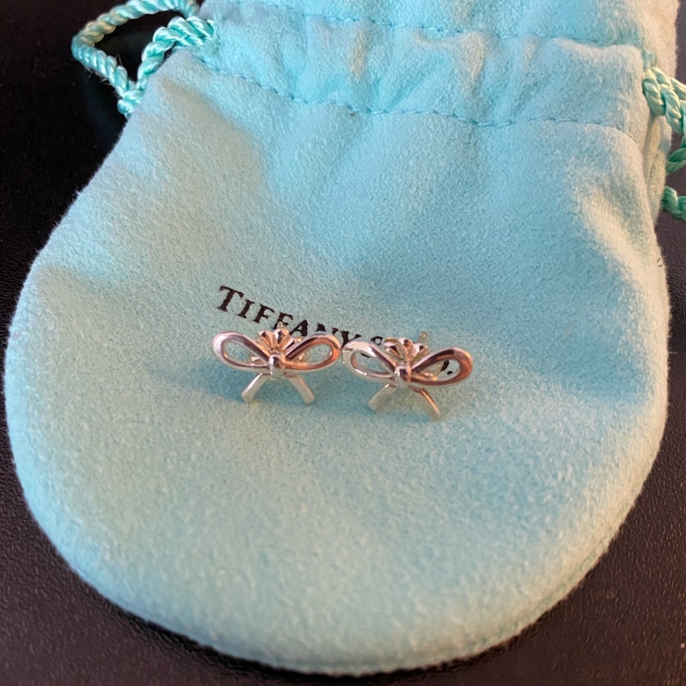 Tiffany & Co. Sterling Silver Small Bow Earrings